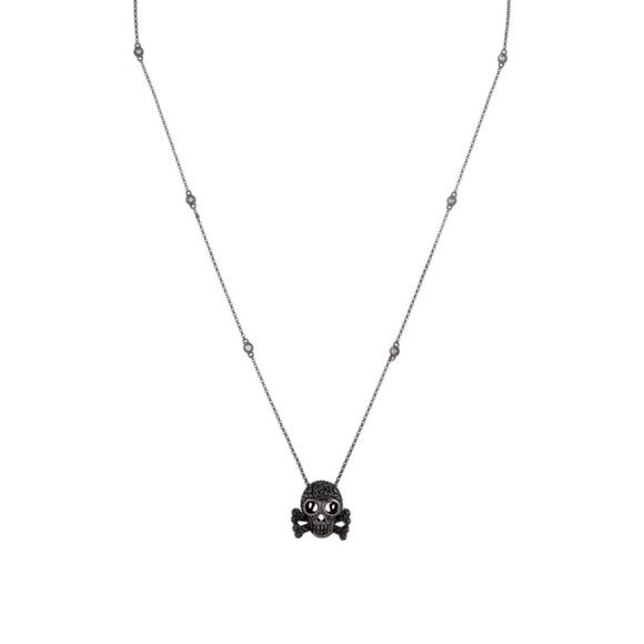 Black Diamond Skull Necklace - Picture 3 of 4
